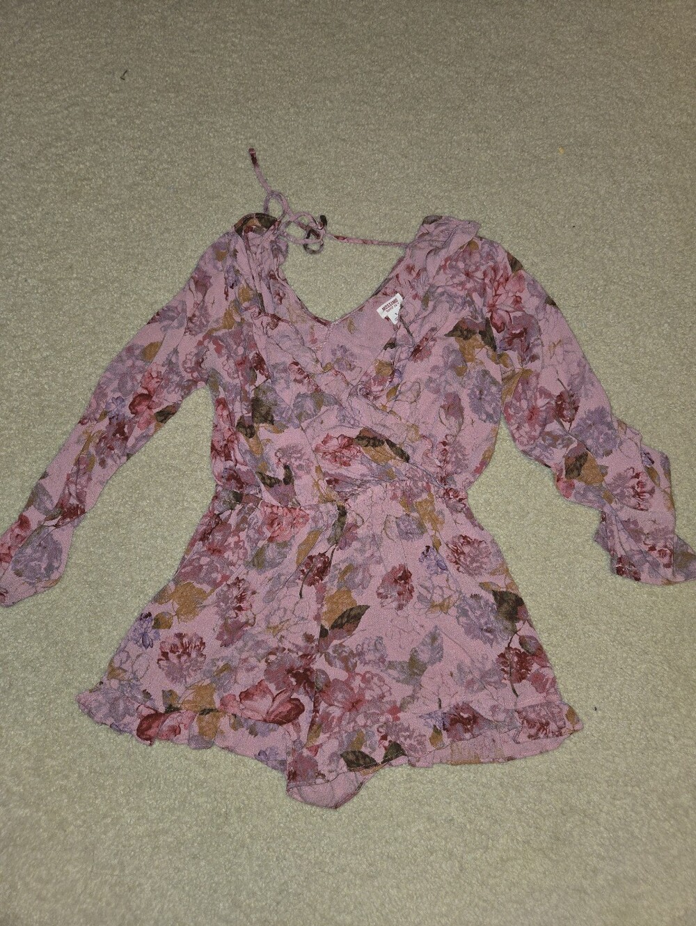 Mossimo Pink Floral Long Sleeve Romper